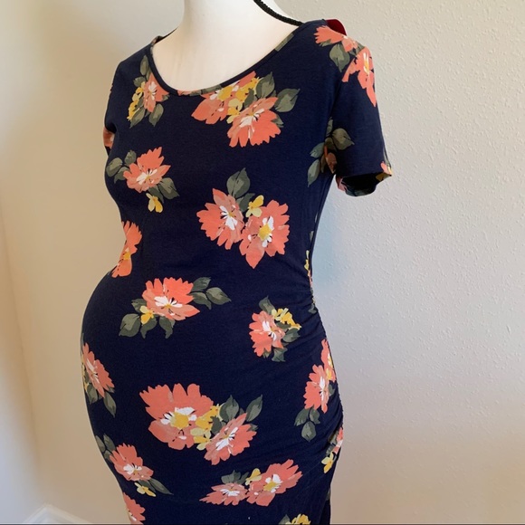Maternity Floral T-Shirt Dress - Picture 2 of 12